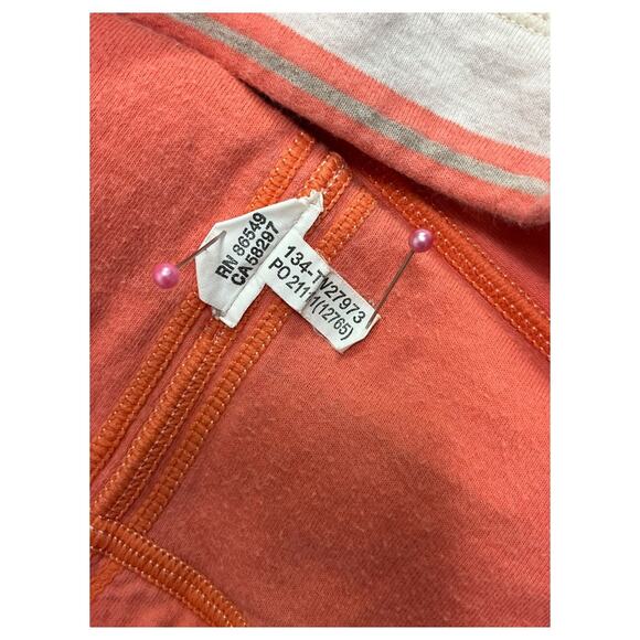 Tommy Bahama Pullover Top Womens Medium Orange Stripe Reversible Half Zip Preppy - Picture 10 of 13